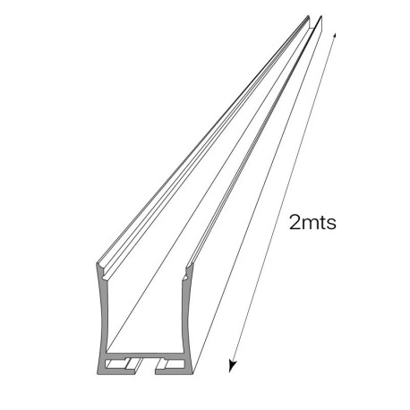 Perfil aluminioD-360 superficie 2mts I-TEC