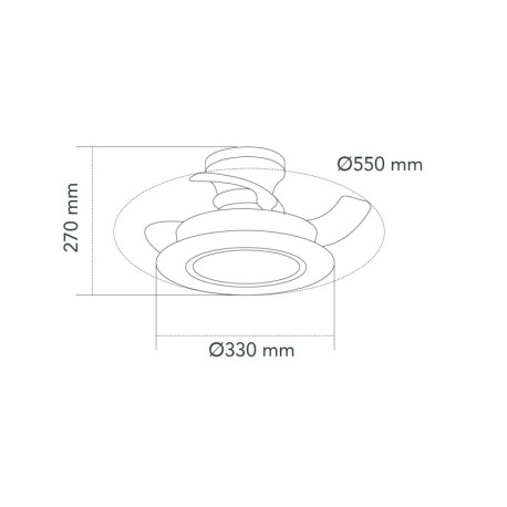 Ventilador de techo Villa 18w CCT aspas retractiles CristalRecord