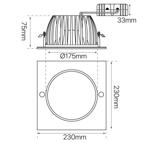 Downlight empotrable Down-led 25w I-TEC