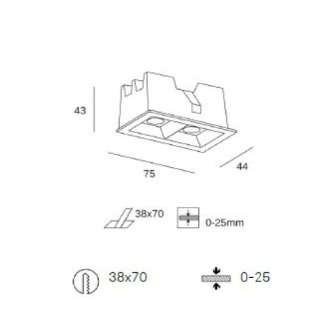 Empotrable de techo Jim 3000k Blanco Forlight