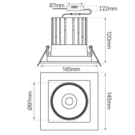 Downlight led Store empotrable 30w I-TEC