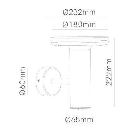 Aplique Mac Wall Base 12w Beneito Faure