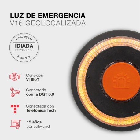 Baliza señalización de emergencia V16 con geolocalización GSC