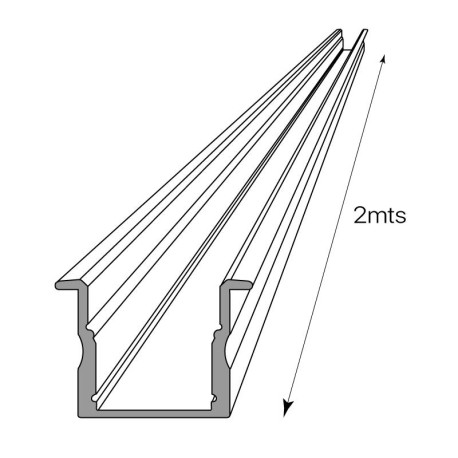 Perfil aluminio S.Alto-170 empotrable 2mts I-TEC