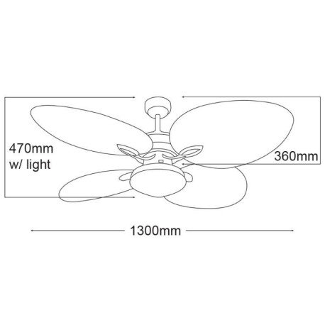 Ventilador de techo Oasis sin luz Martec