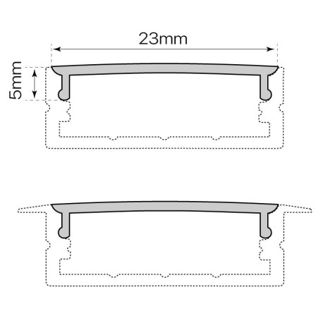 Difusor opal D-235 superficie y empotrar 2 mts I-TEC