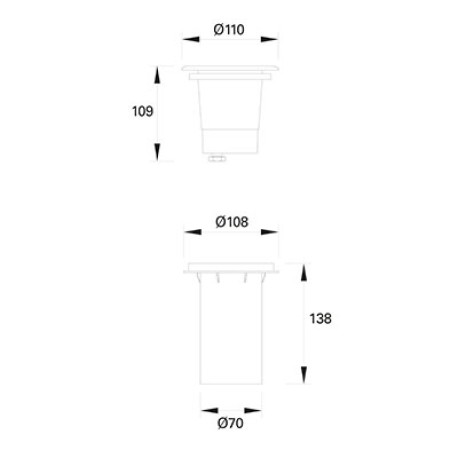 Empotrable de suelo Tidian Ø98 GU10 8w negro Forlight