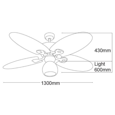 Ventilador de techo Hamilton sin luz Martec