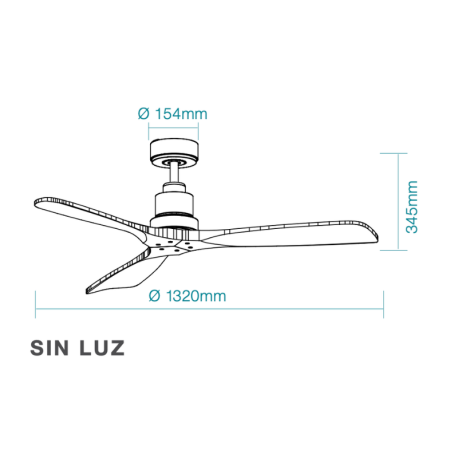 Ventilador de techo Mallorca DC sin luz wifi Blanco Martec