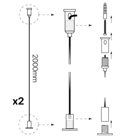 Kit de suspensión perfil superficie D-360 I-TEC