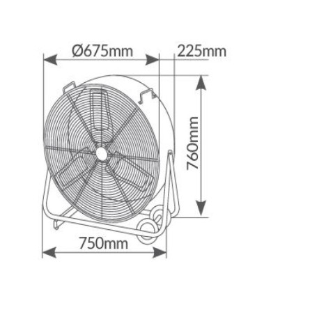 Ventilador metálico de suelo Bampa 250w negro GSC